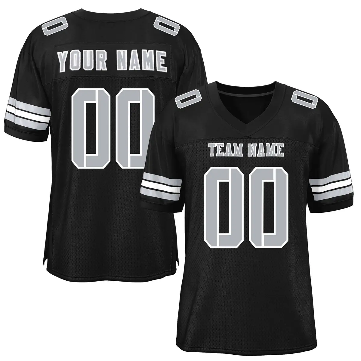 Black Light Gray Classic Mesh Authentic Football Jersey