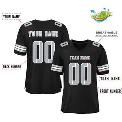 Black Light Gray Classic Mesh Authentic Football Jersey 2