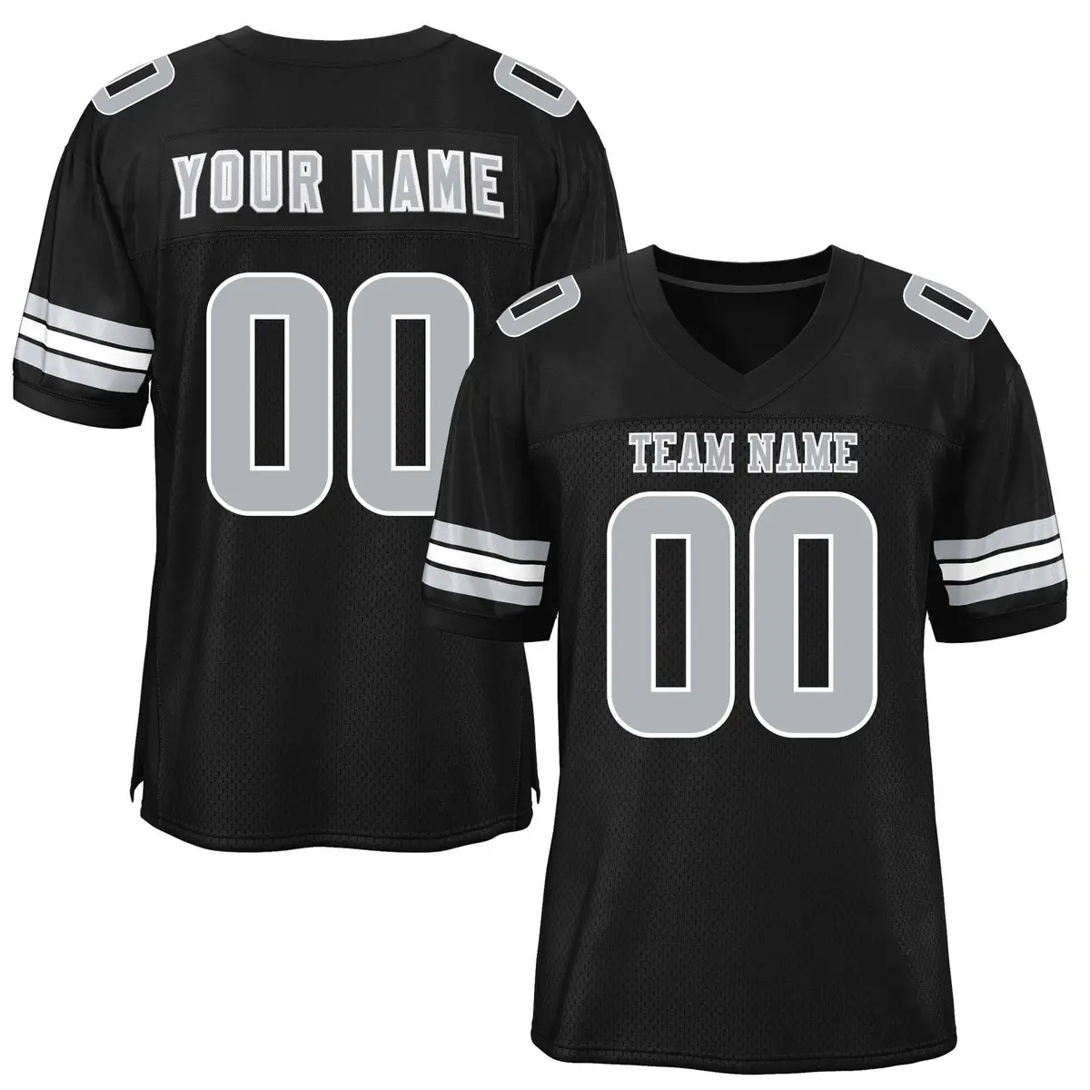 Black Light Gray Classic Mesh Authentic Football Jersey