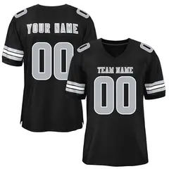 Black Light Gray Classic Mesh Authentic Football Jersey 1