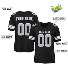 Black Light Gray Classic Mesh Authentic Football Jersey 2