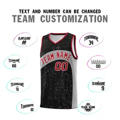 Black Light Gray Dot Graffiti Irregular Pattern Basketball Jersey 4