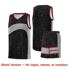 Black Light Gray Dot Graffiti Irregular Pattern Basketball Jersey 7
