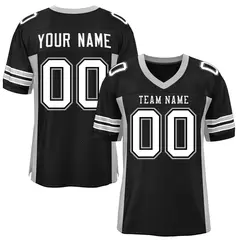 Black Light Gray Insert Color Mesh Football Jersey 1