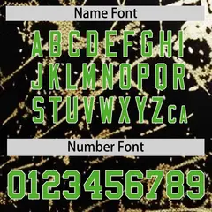 Black Light Green Metallic Gold Splatter Baseball Jersey 5