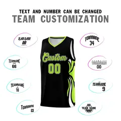 Black Light Green-White Graffiti Side Curve Basketball Jersey Sets 4