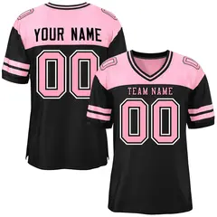 Black Light Pink Color Block Authentic Football Jersey