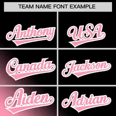 Black Light Pink Gradient Diagonal Stripe Baseball Jersey 3