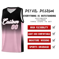 Black Light Pink Gradient Fashion Sets Basketball Jersey 2