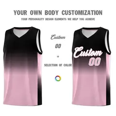 Black Light Pink Gradient Fashion Sets Basketball Jersey 3