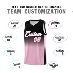 Black Light Pink Gradient Fashion Sets Basketball Jersey 4