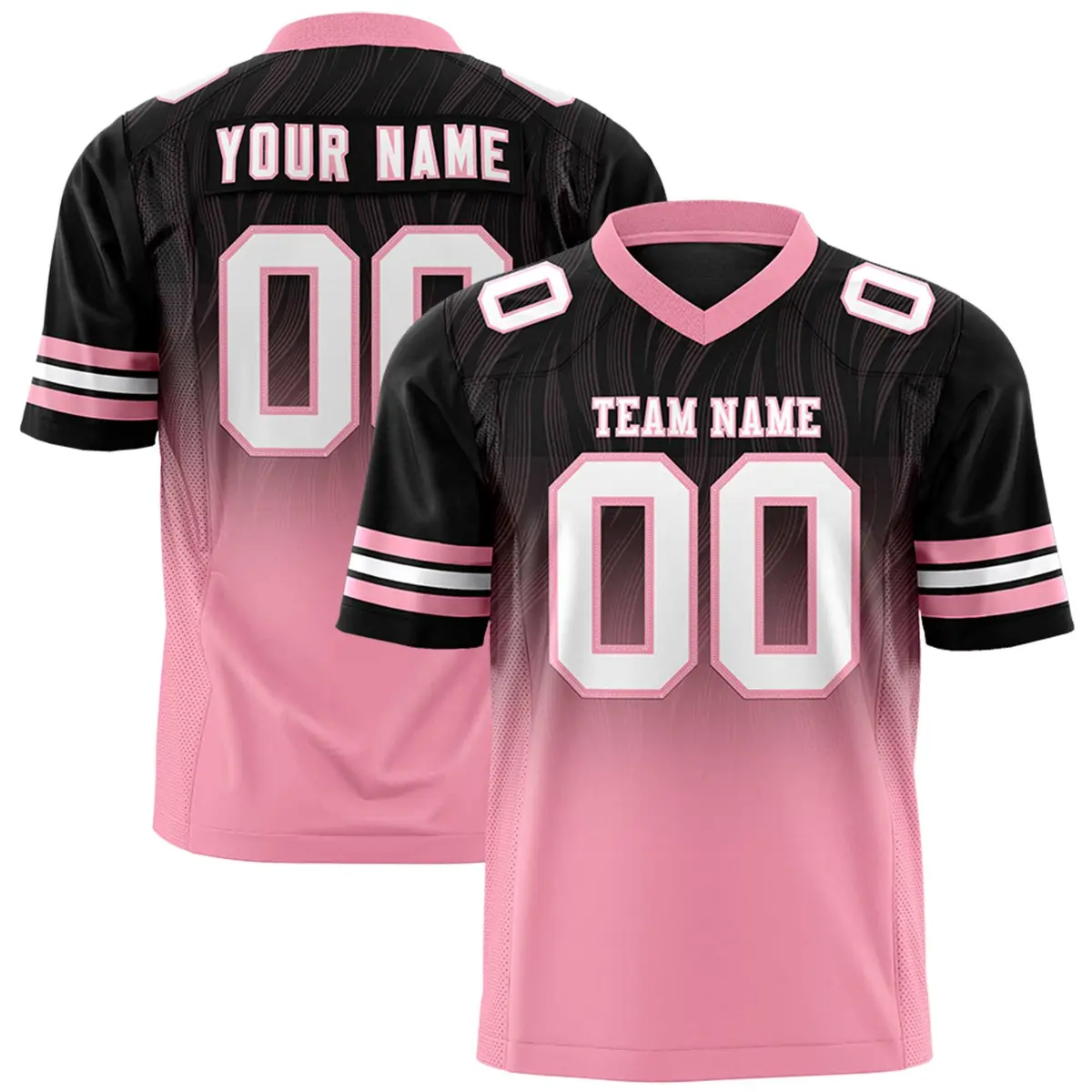 Black Light Pink Gradient Outdoor Flag Football Jersey