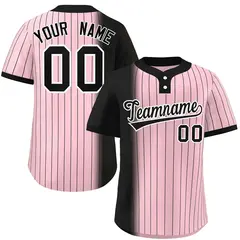 Black Light Pink Gradient Stripe Two-Button Softball Jersey 1