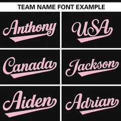 Black Light Pink Gradient Thick Stripe Raglan Baseball Jersey 3
