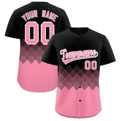 Black Light Pink Grid Blur Pattern Baseball Jersey