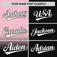 Black Light Pink Half Gradient Authentic Baseball Jersey 3
