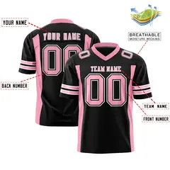Black Light Pink Insert Color Football Jersey 2