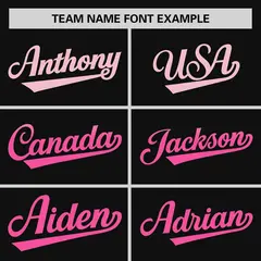 Black Light Pink-Pink Gradient Side Baseball Jersey 3