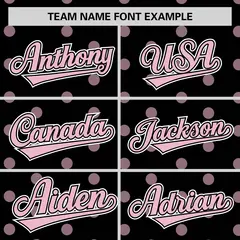 Black Light Pink Polka Dot Graffiti Baseball Jersey 3
