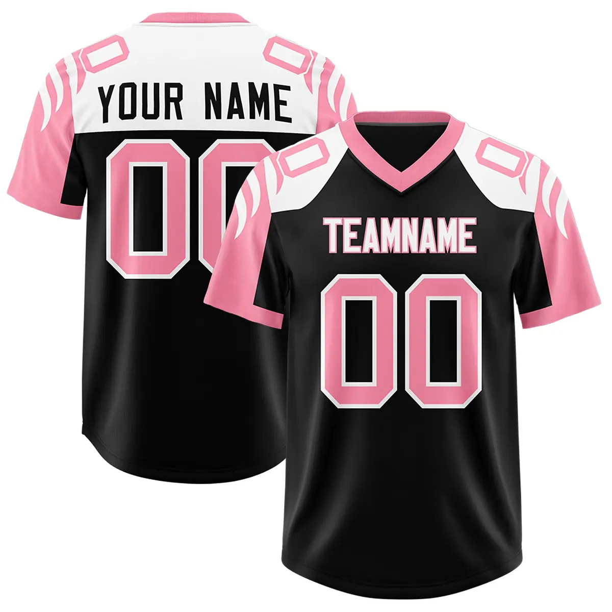 Black Light Pink Raglan Authentic Football Jersey