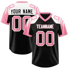 Black Light Pink Raglan Authentic Football Jersey 1