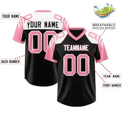 Black Light Pink Raglan Authentic Football Jersey 2