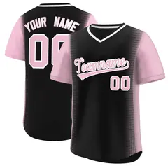 Black Light Pink Raglan Pullover Authentic Baseball Jersey 1