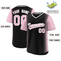 Black Light Pink Raglan Pullover Authentic Baseball Jersey 2