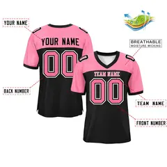 Black-Light Pink Raglan Sleeves Football Jersey 2