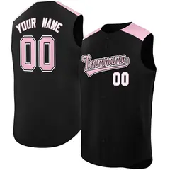 Black Light Pink Sleeveless Baseball Jersey