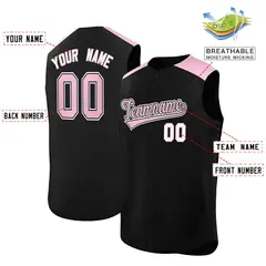 Black Light Pink Sleeveless Baseball Jersey 2