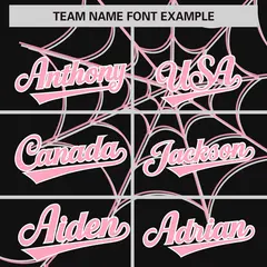 Black Light Pink Spider Web Raglan Authentic Baseball Jersey 3