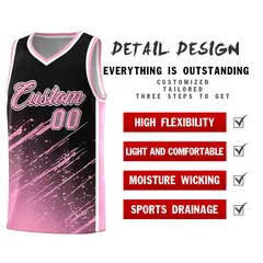 Black Light Pink Splash Basketball Uniforms for Match 2