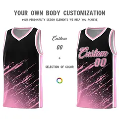 Black Light Pink Splash Basketball Uniforms for Match 3
