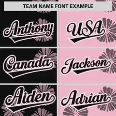 Black Light Pink Split Flower Graffiti Baseball Jersey 3