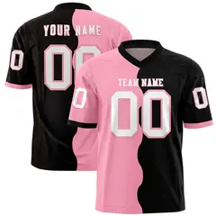 Black Light Pink Split Mesh Football Jersey