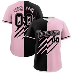 Black Light Pink Split Tiger Claw Scratch Baseball Jersey 1