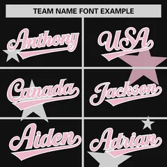 Black Light Pink Star Graffiti Two-Button Baseball Jersey 3