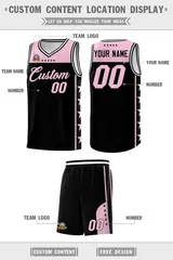 Black Light Pink Star Pattern Basketball Jersey 5