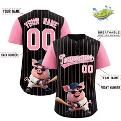 Black Light Pink Stripe Animals Graffiti Raglan Baseball Jersey 2