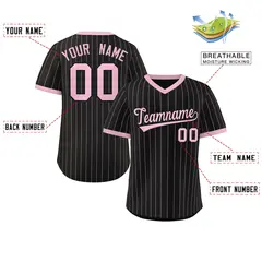 Black Light Pink Stripe Authentic Pullover Baseball Jersey 2