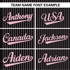 Black Light Pink Stripe Two-Button Softball Jersey 4