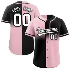 Black Light Pink Symmetrical Gradient Baseball Jersey
