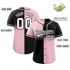Black Light Pink Symmetrical Gradient Baseball Jersey 2