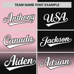 Black Light Pink Symmetrical Gradient Baseball Jersey 3