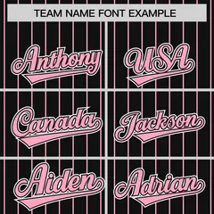 Black Light Pink Varsity Full-Snap Pinstripe Raglan Letterman Baseball Jacket 3