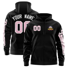 Black Light Pink Varsity Full-Zip Letterman Jacket Hoodie