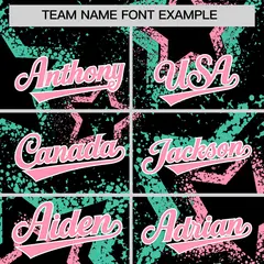 Black Light Pink White Graffiti Star Ink Baseball Jersey 3