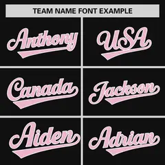 Black Light Pink-White Stripe Raglan Two-Button Softball Jersey 3