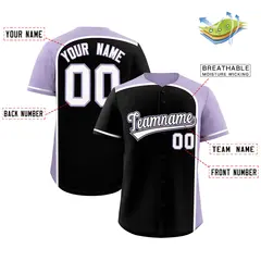 Black Light Purple Color Block Authentic Baseball Jersey 2